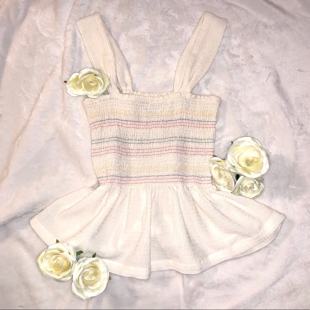 Rainbow Smocked Peplum Tank | Madewell
